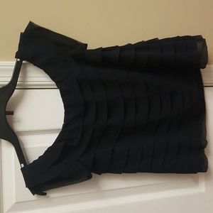 Ellie Kai dark navy ruffled tier top